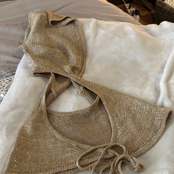 Gold Knit Skirt - Picture 5 of 10